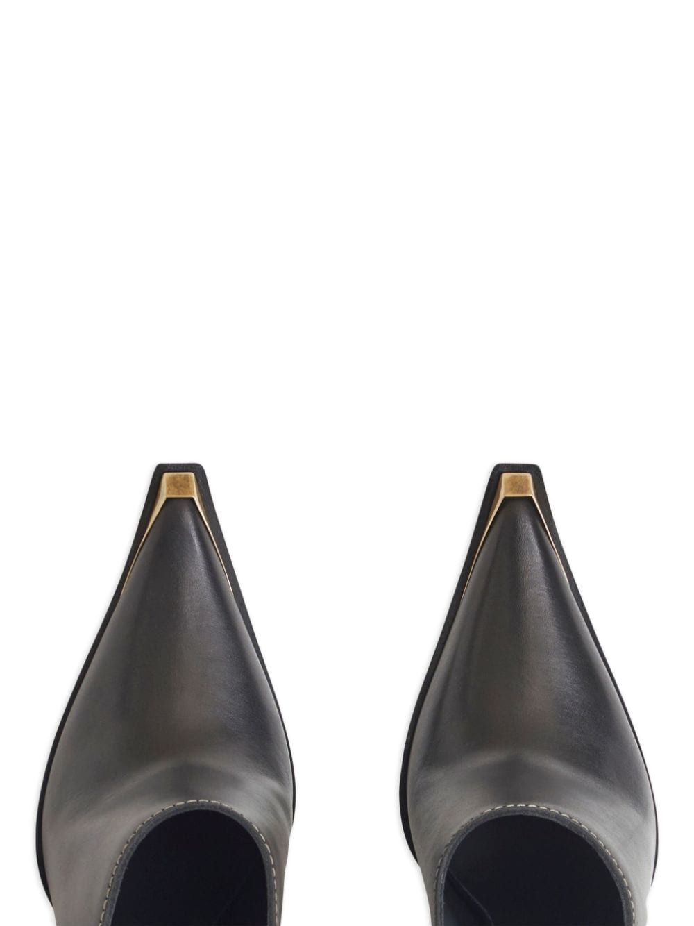 metallic toe-cap leather mules - 3