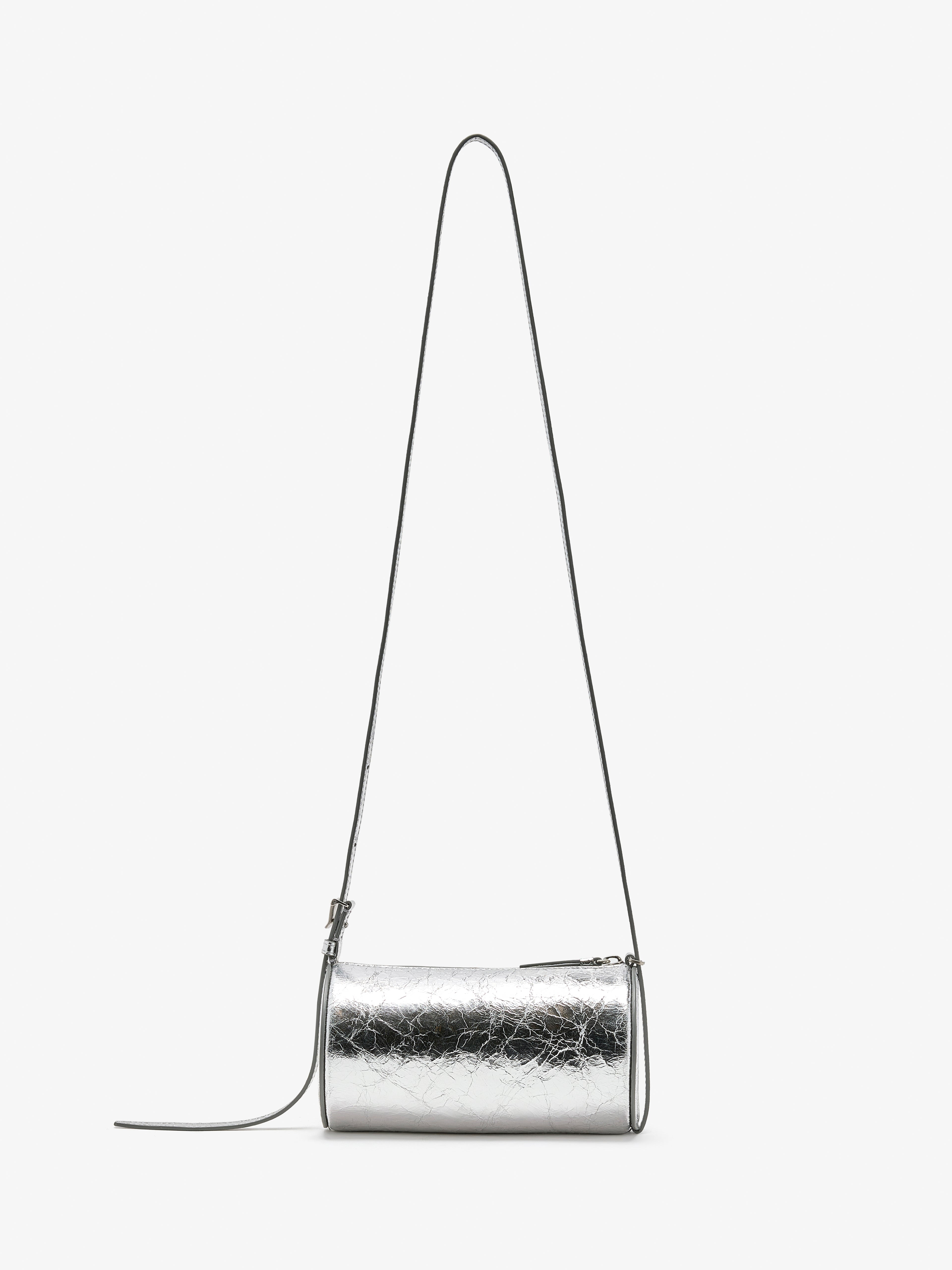 Crossbody Silo Bag in Crinkle Metallic - 4