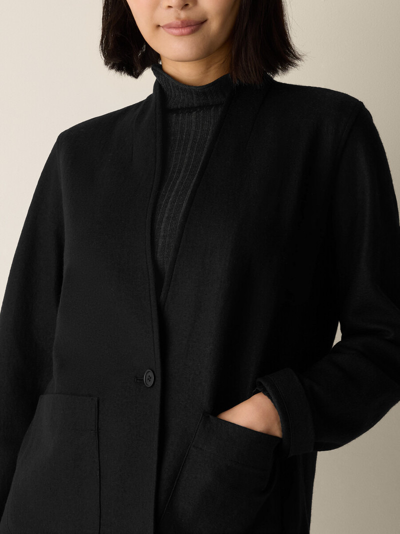Felted Wool Jersey High Collar Jacket 5