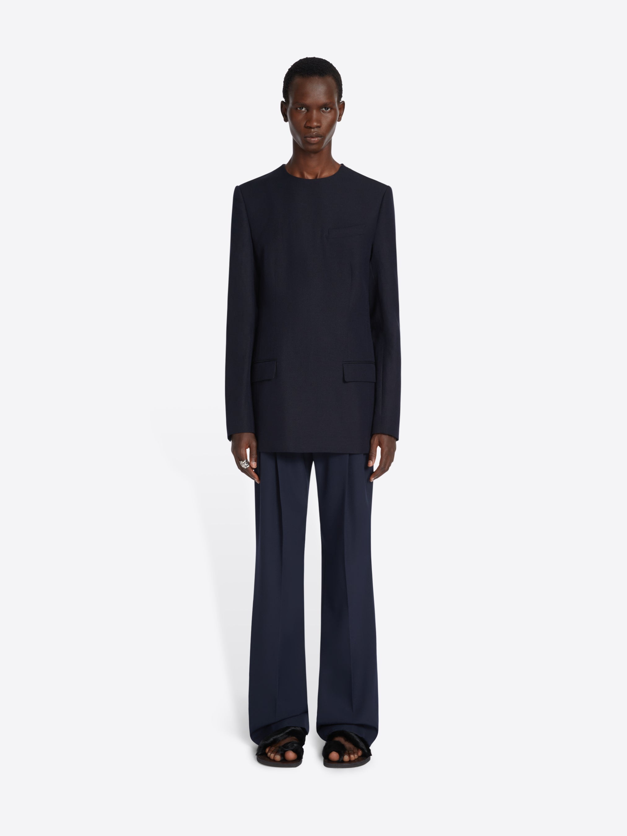 WOOL STRAIGHT PANTS - 2