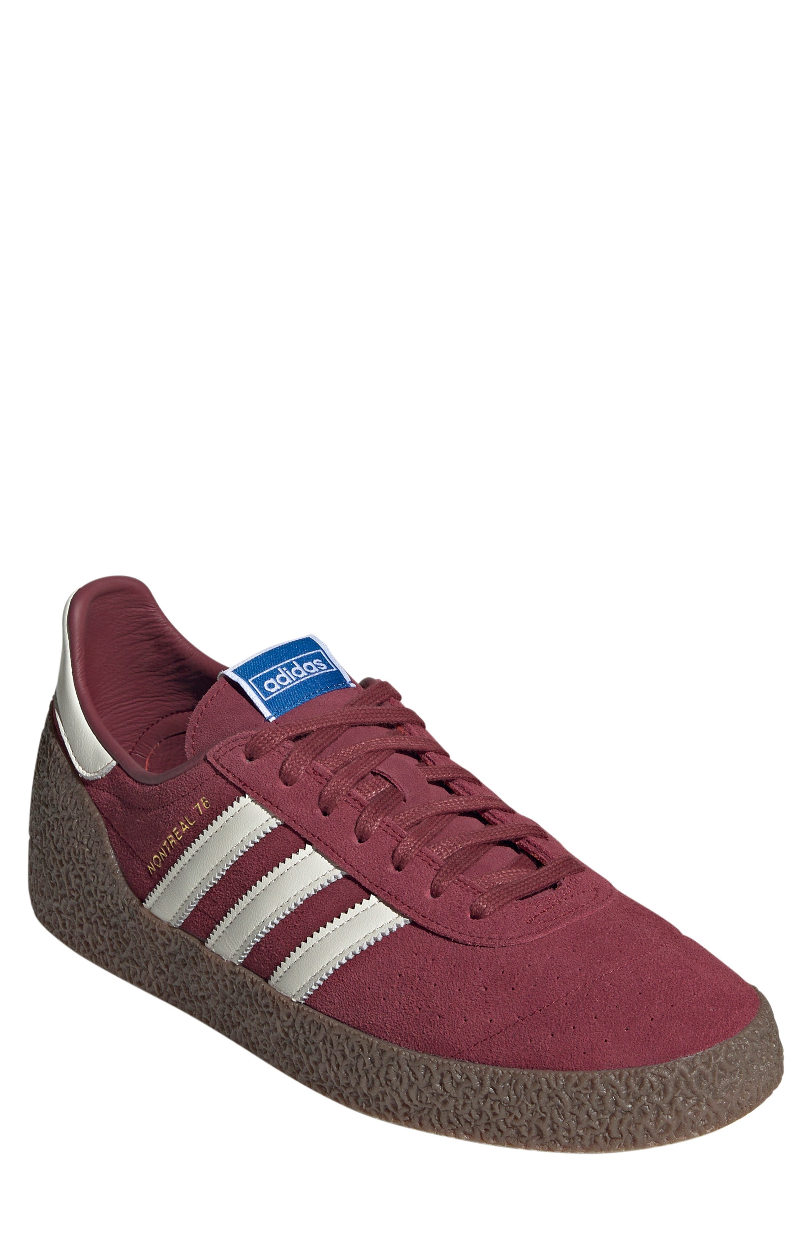 adidas Gender Inclusive Montreal 76 Sneaker in Noble Maroon/Off White/Gum at Nordstrom - 1