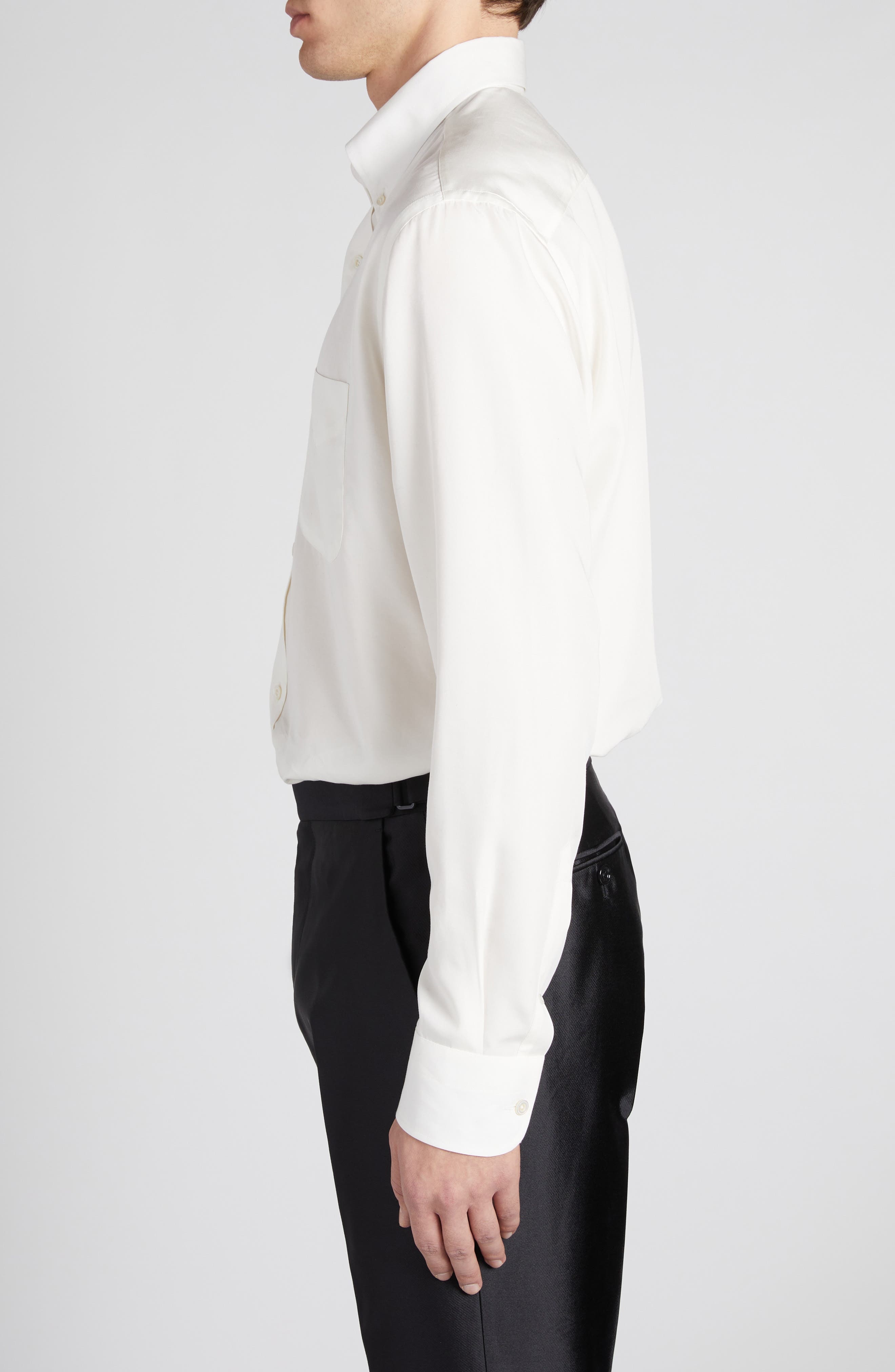 TOM FORD Parachute Fluid Fit Button-Down Shirt in Soft White at Nordstrom - 3