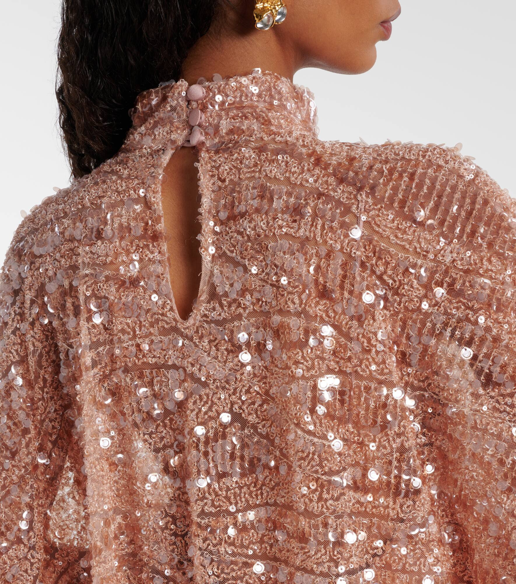 Casta Diva Sublime sequined tulle kaftan - 6