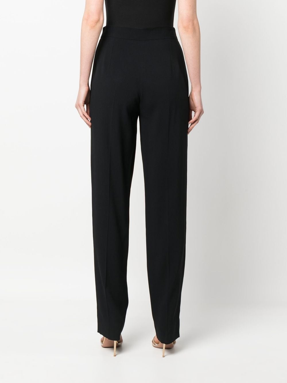 darted straight-leg trousers - 4