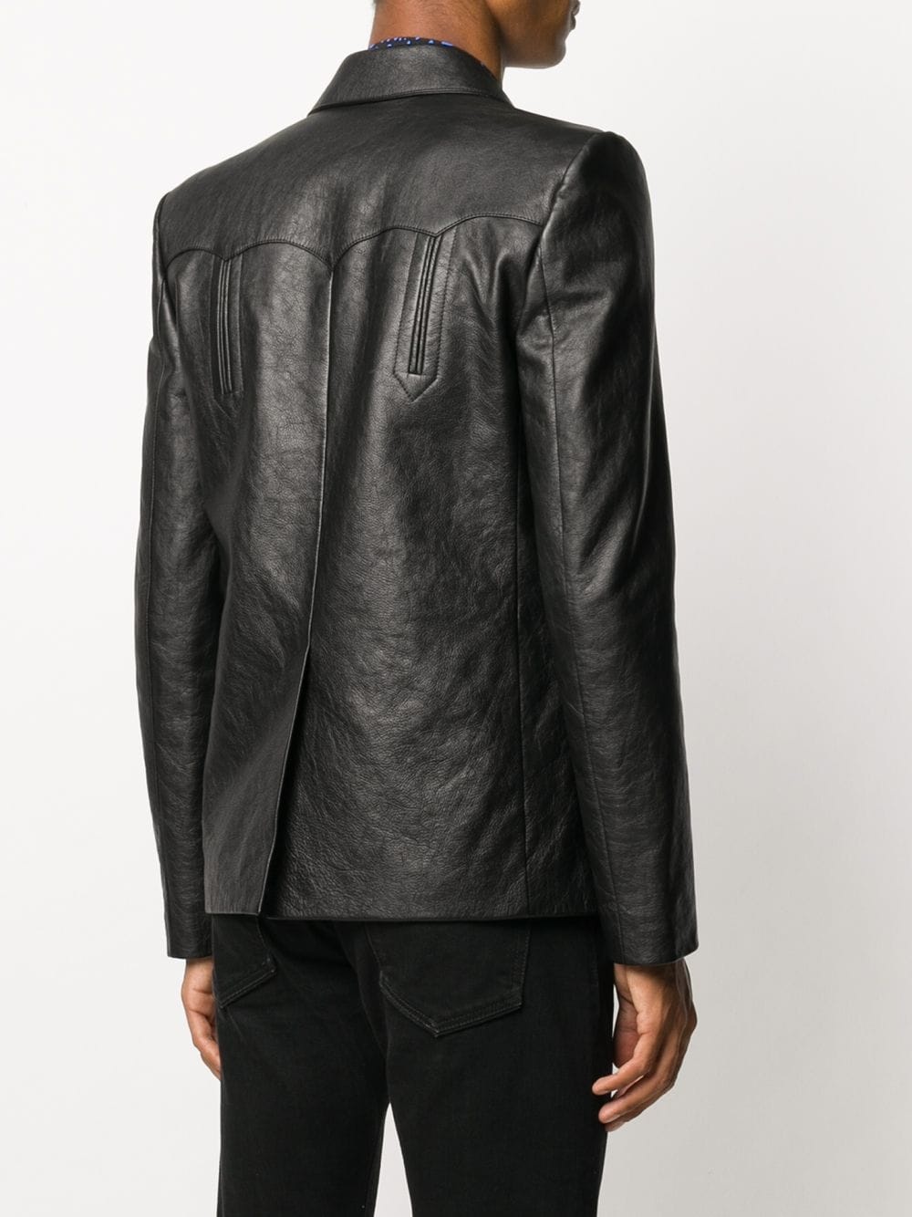 lambskin blazer - 4