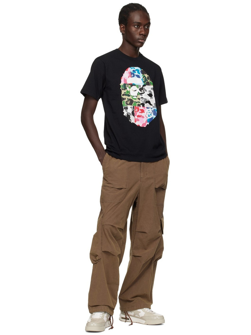 A BATHING APE® Black ABC Camo Crazy Big Ape Head T-Shirt outlook