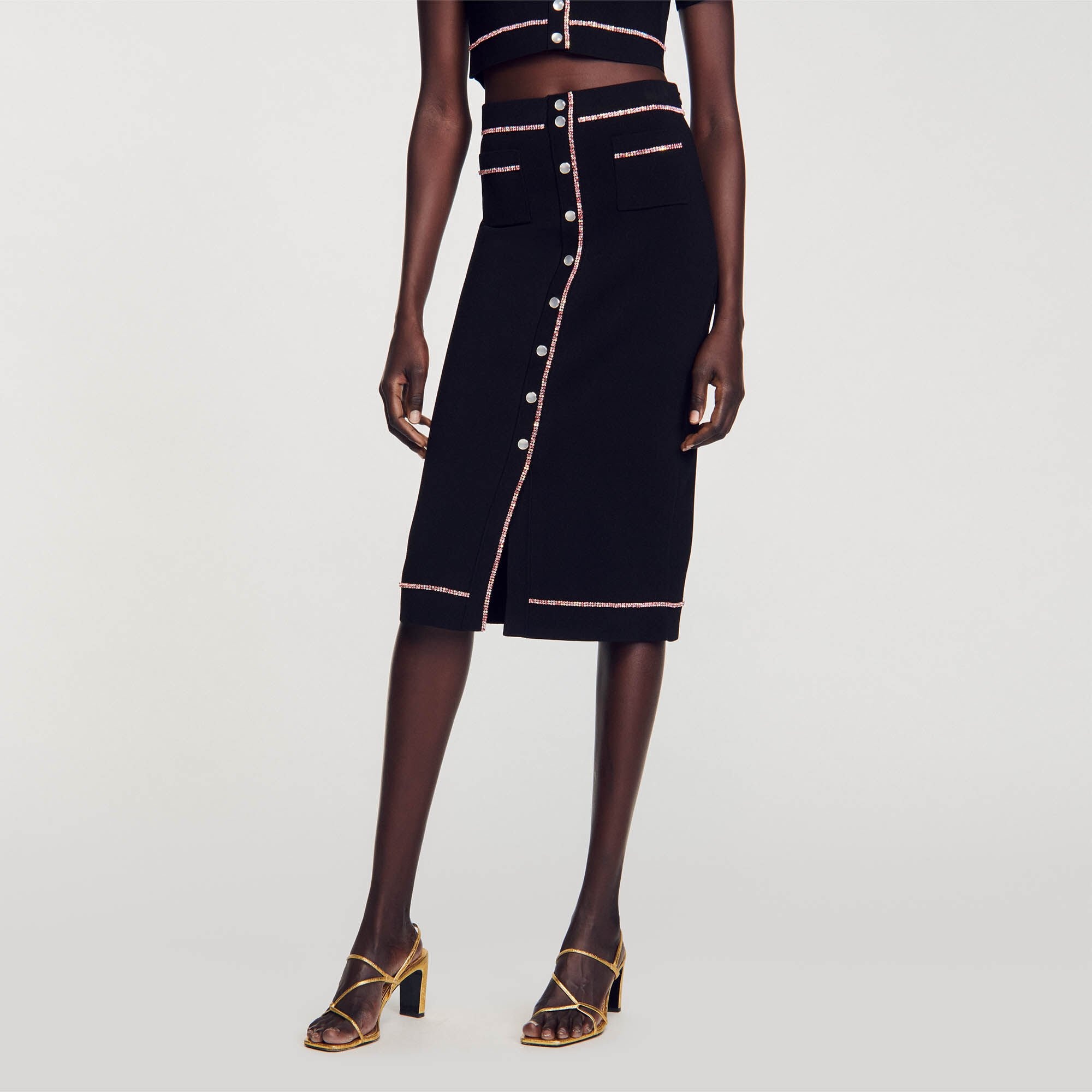 RHINESTONE MIDI SKIRT - 5