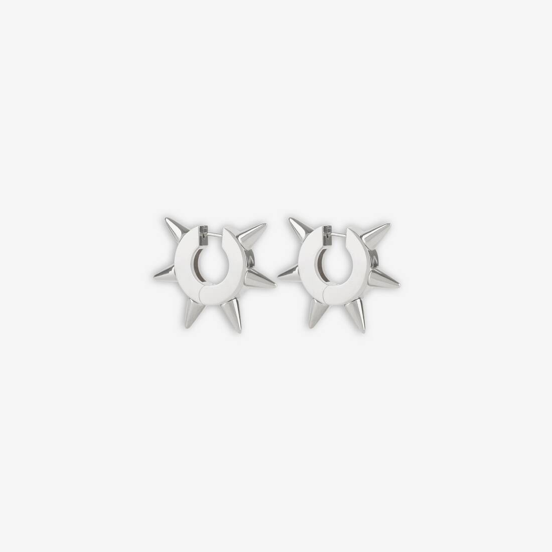 Punk Spike Earrings in Silver - 1