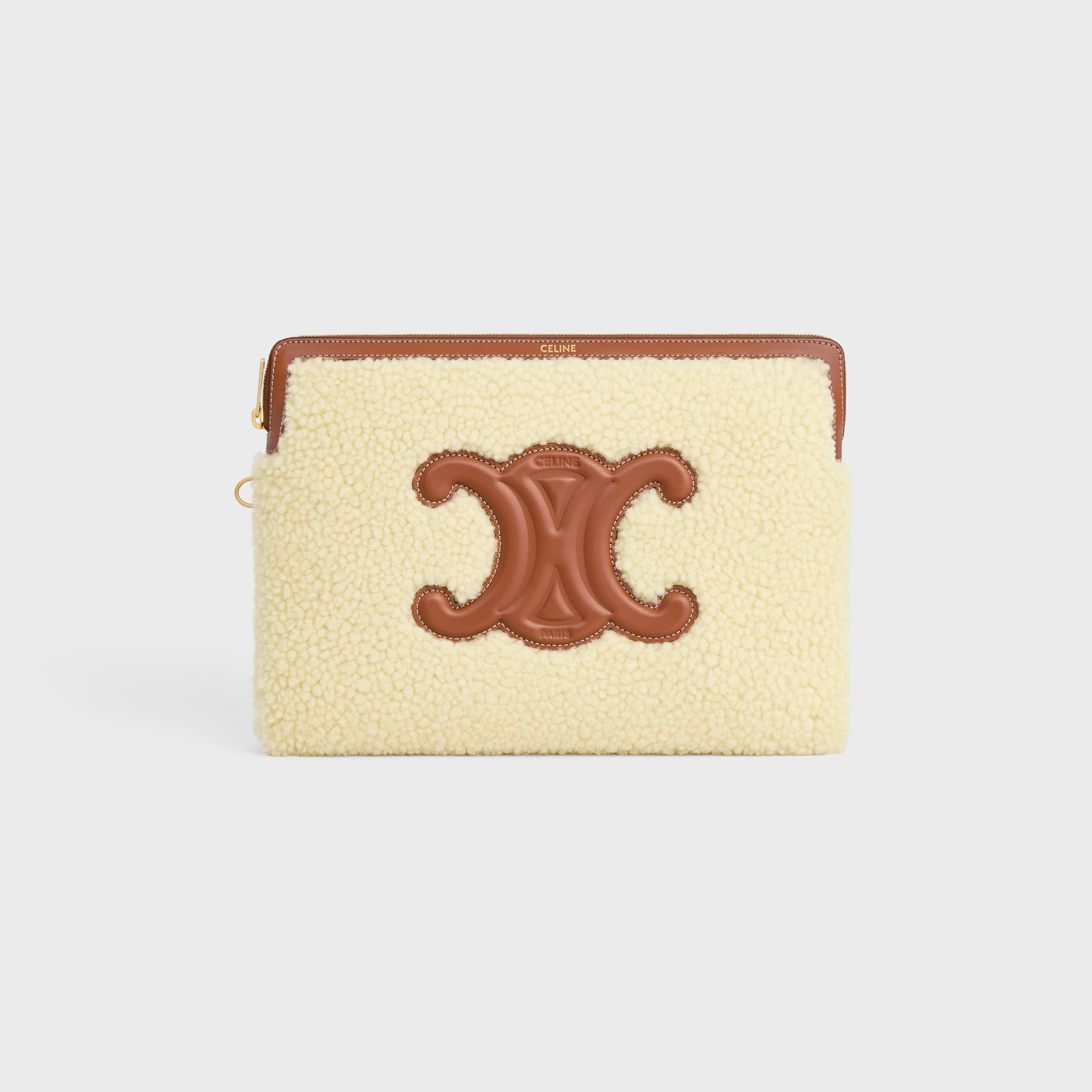 SMALL POUCH WITH STRAP in SHEARLING AND CALFSKIN - 2