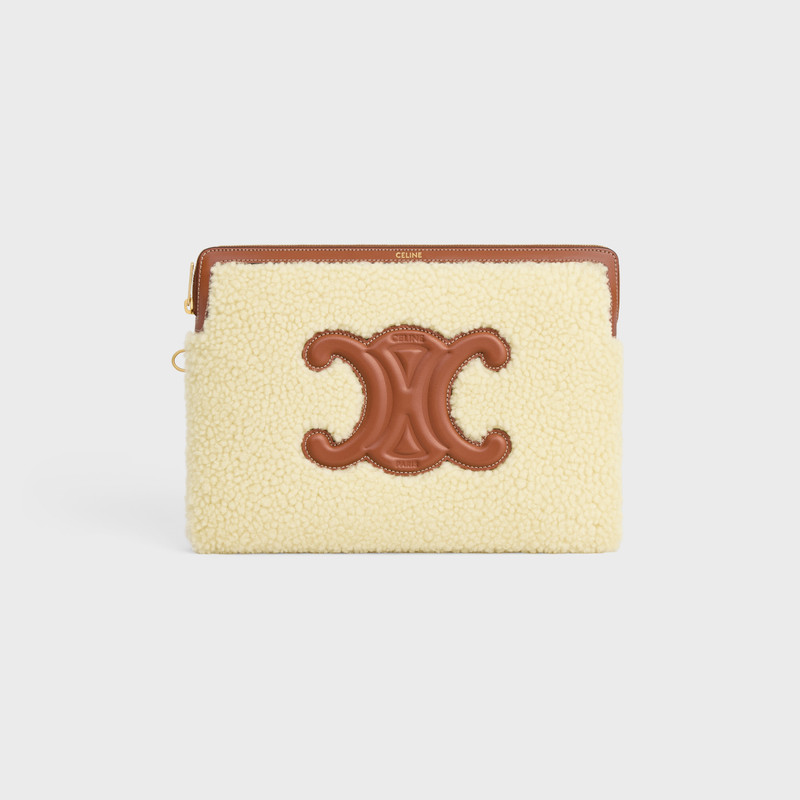 CELINE SMALL POUCH WITH STRAP in SHEARLING AND CALFSKIN outlook