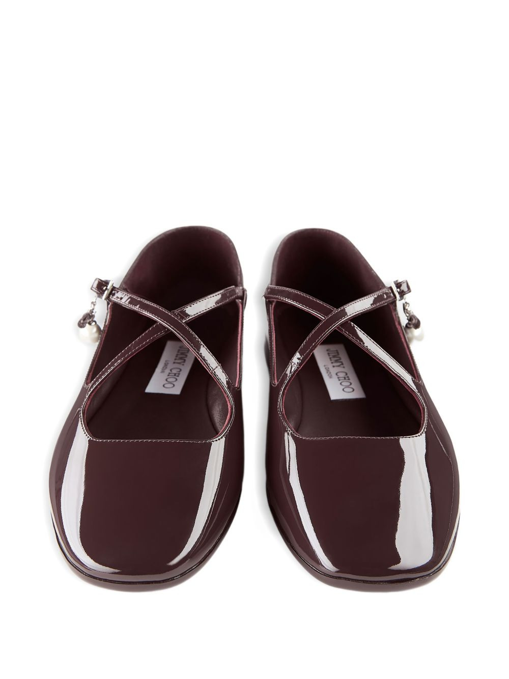 Eleri patent-leather cross-strap ballet flats - 4