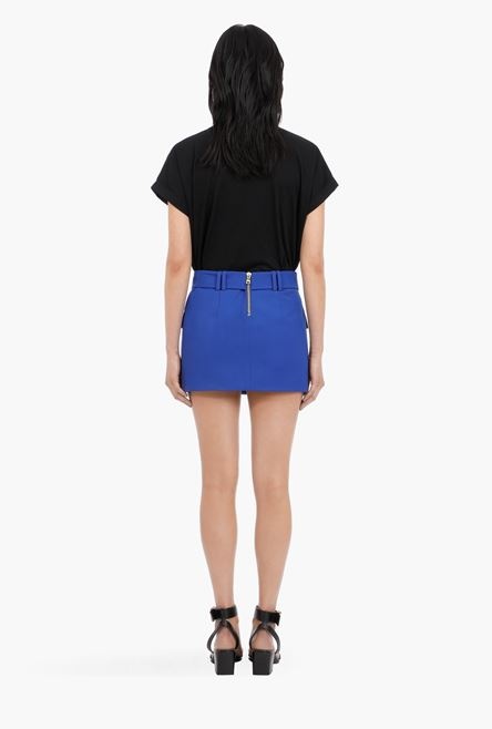 Short “gitane” blue wool low-rise skirt - 3