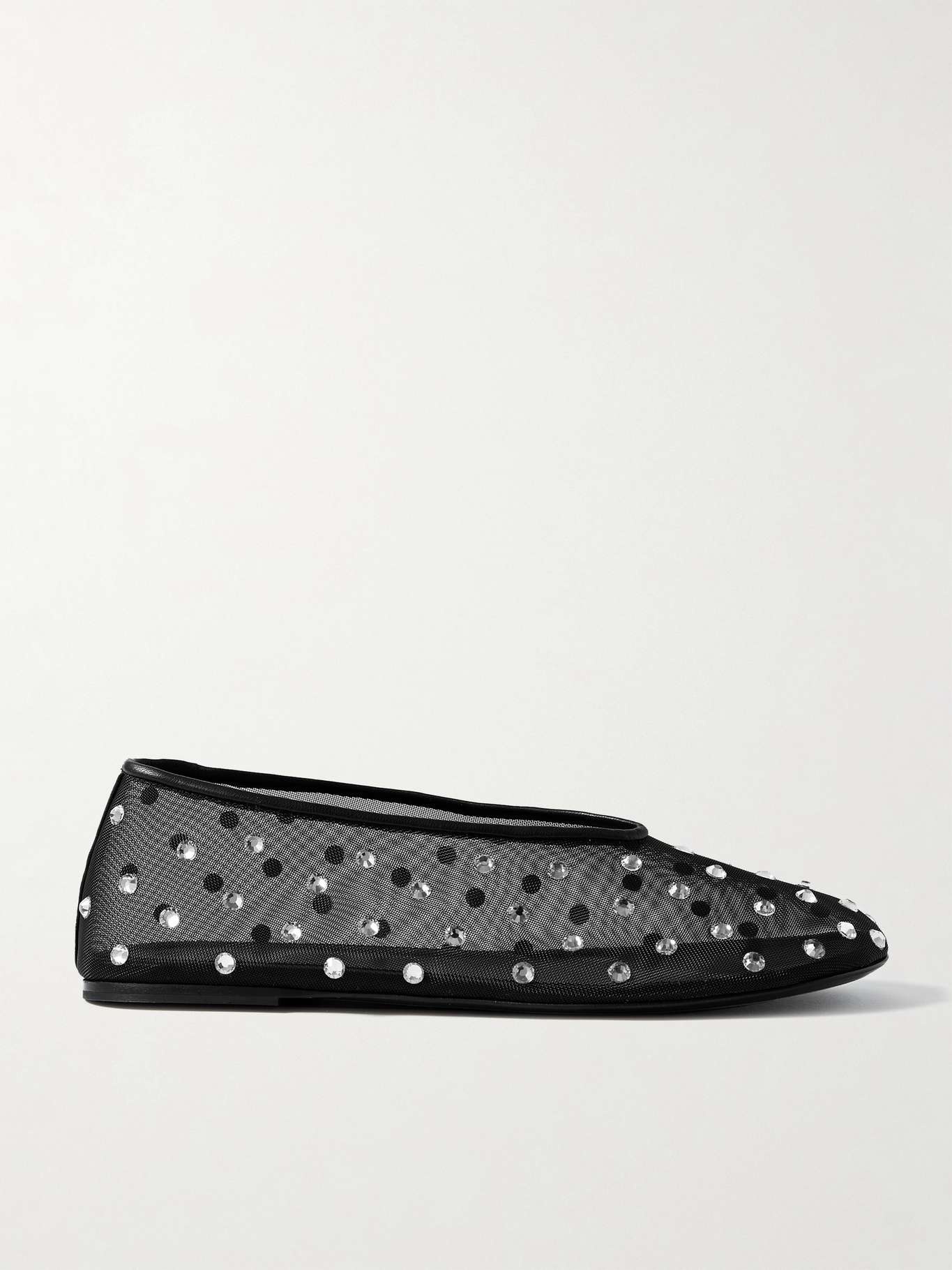 Marcy crystal-embellished mesh ballet flats - 1