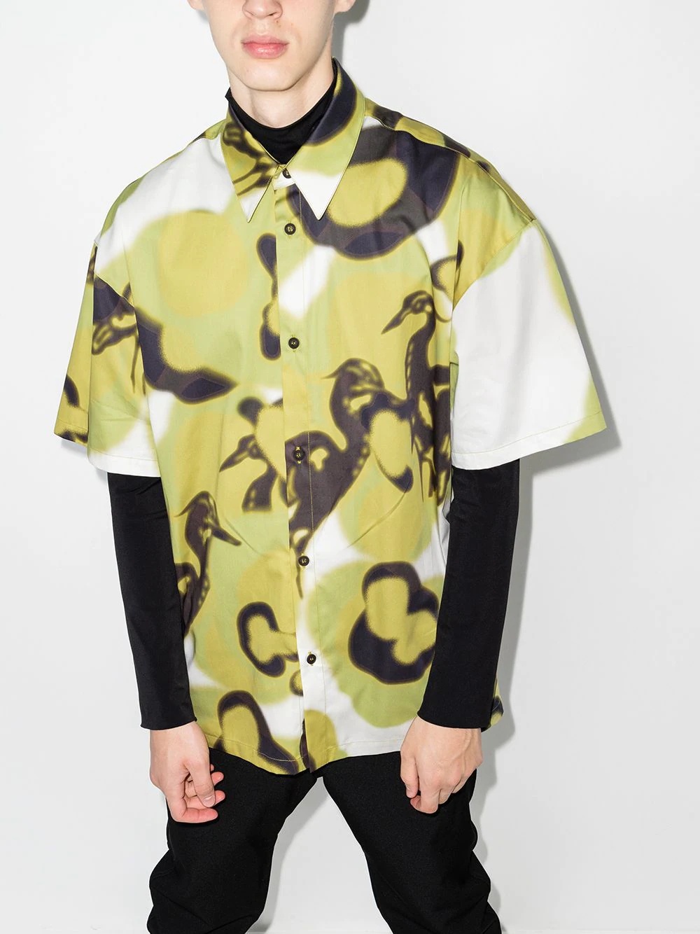 camouflage print bowling shirt - 2