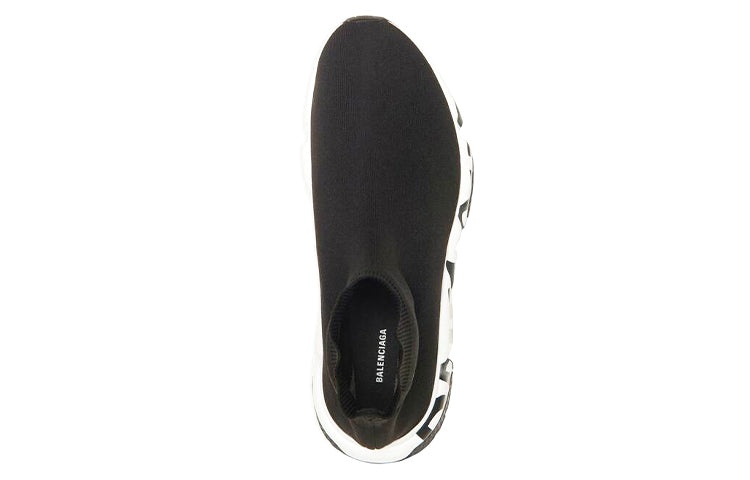 Balenciaga Speed 1.0 Recycled Knit Graffiti Sneakers 'Black' 645334W2DB71015 - 3