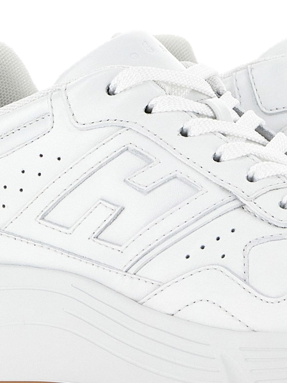 panelled leather sneakers - 6