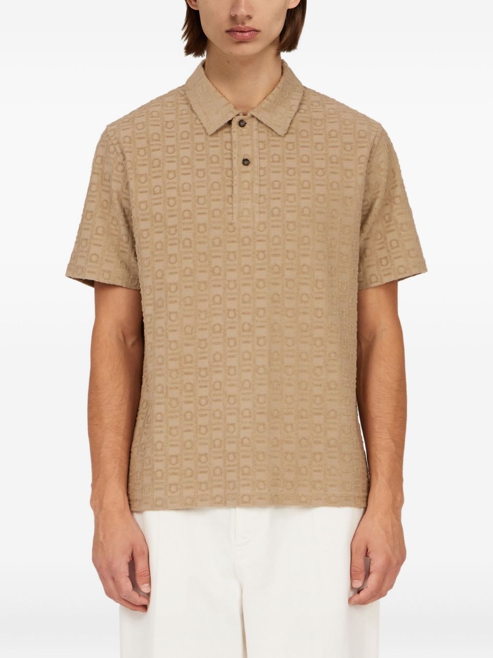 monogram-pattern polo shirt - 3