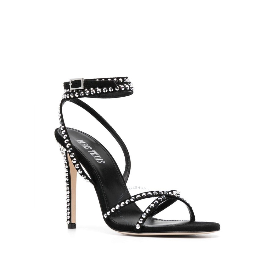 Paris Texas Ladies Black Rock Diamond Holly Zoe Strap Sandals - 2