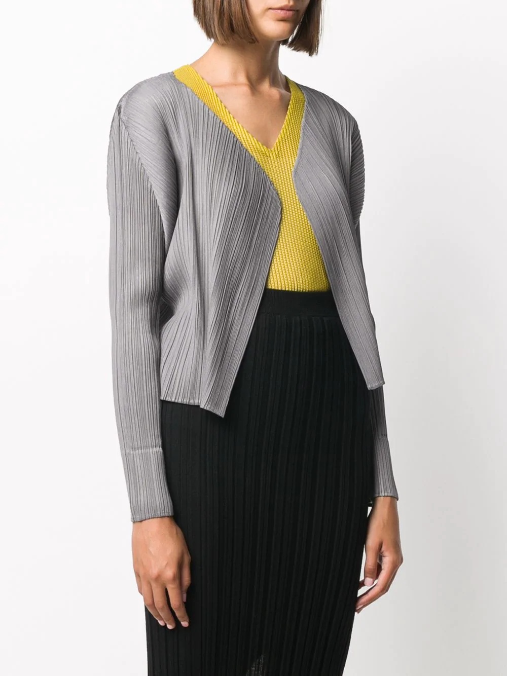 open-front pleated jacket  - 3