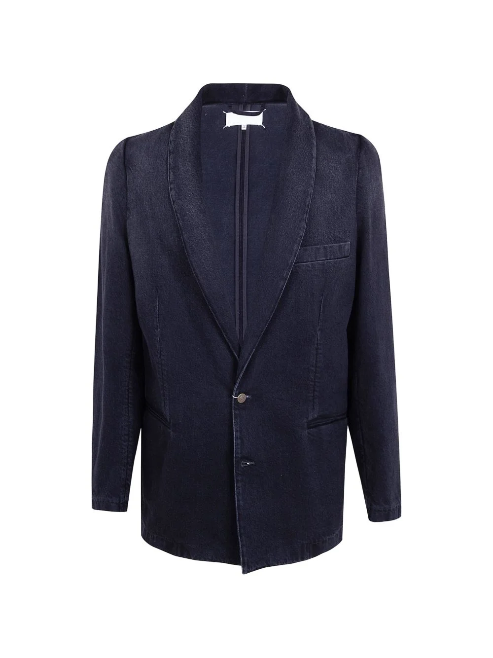 shawl-lapel denim blazer - 1