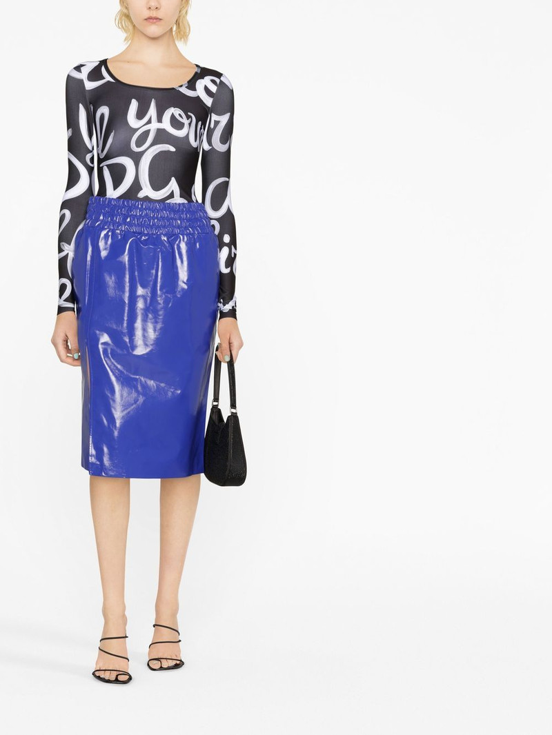 TOM FORD high-shine finish midi skirt outlook