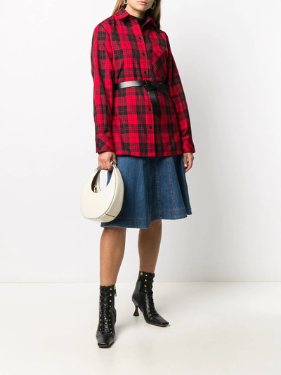 Mulberry plaid print oversized shirt outlook