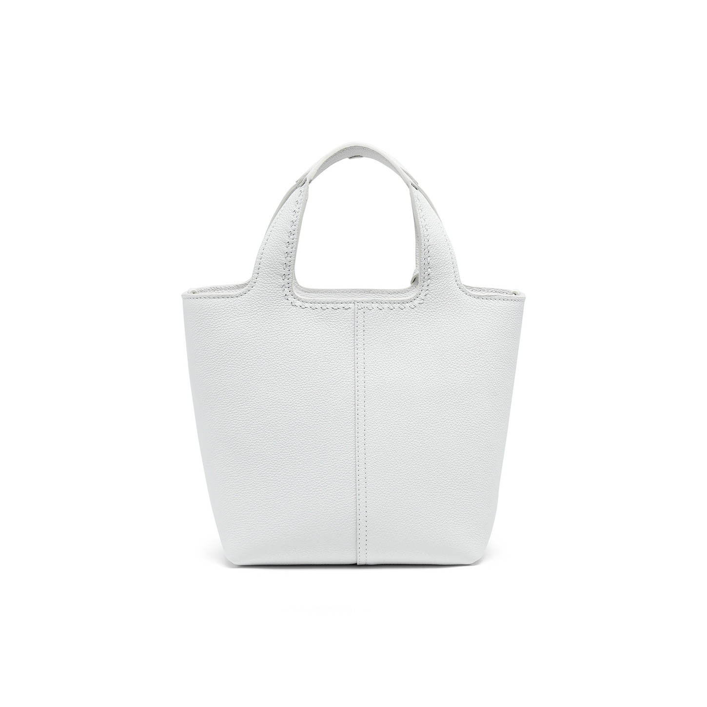 White tumbled leather handbag - 4