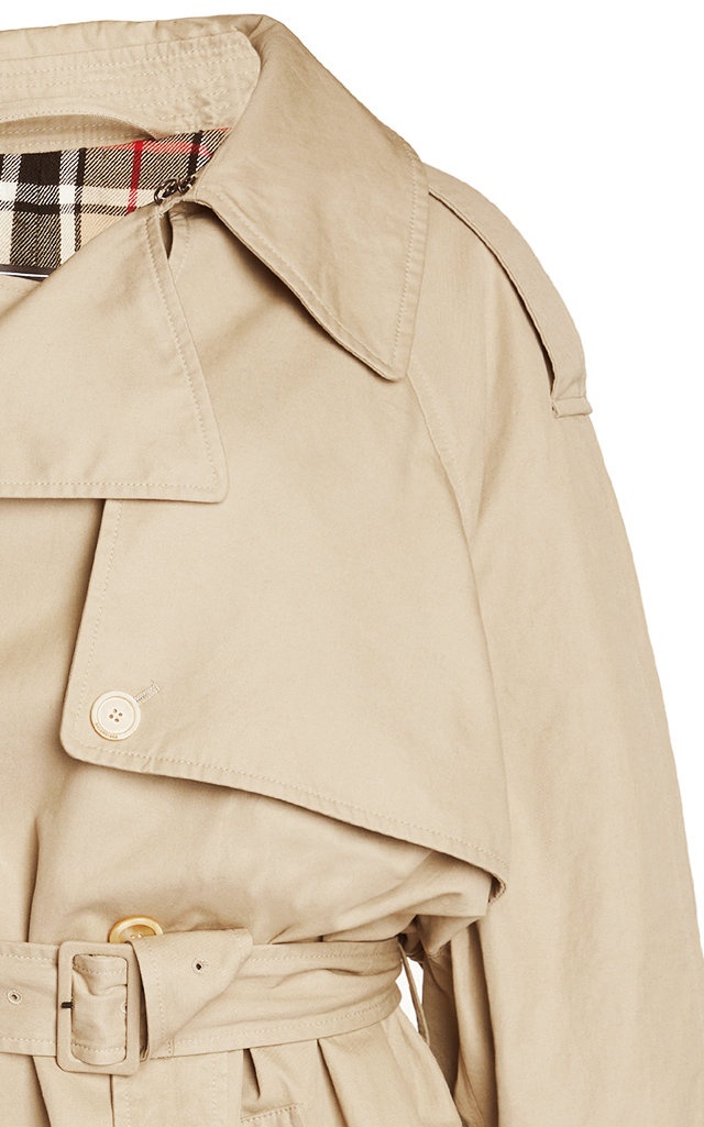 Off-The-Shoulder Cotton Trench Coat neutral - 5