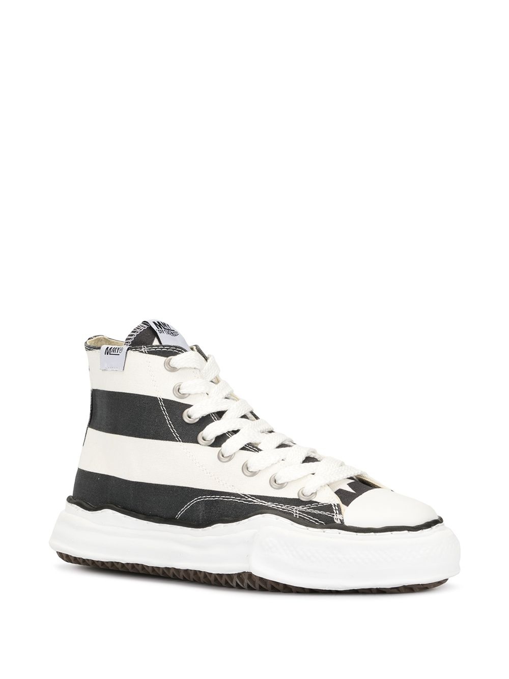 striped hi-top sneakers - 2