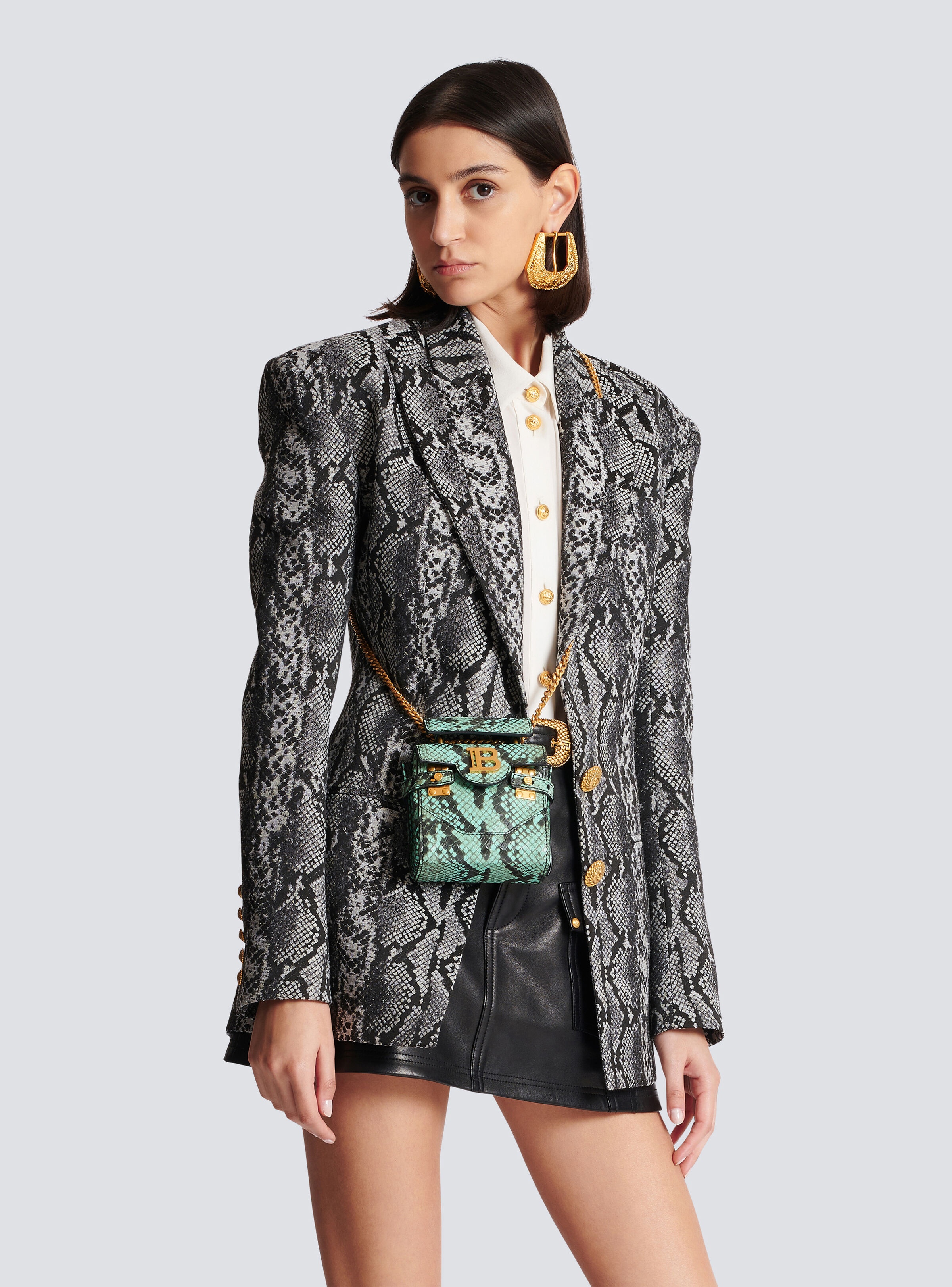 B-Buzz snakeskin-effect leather mini bag - 8