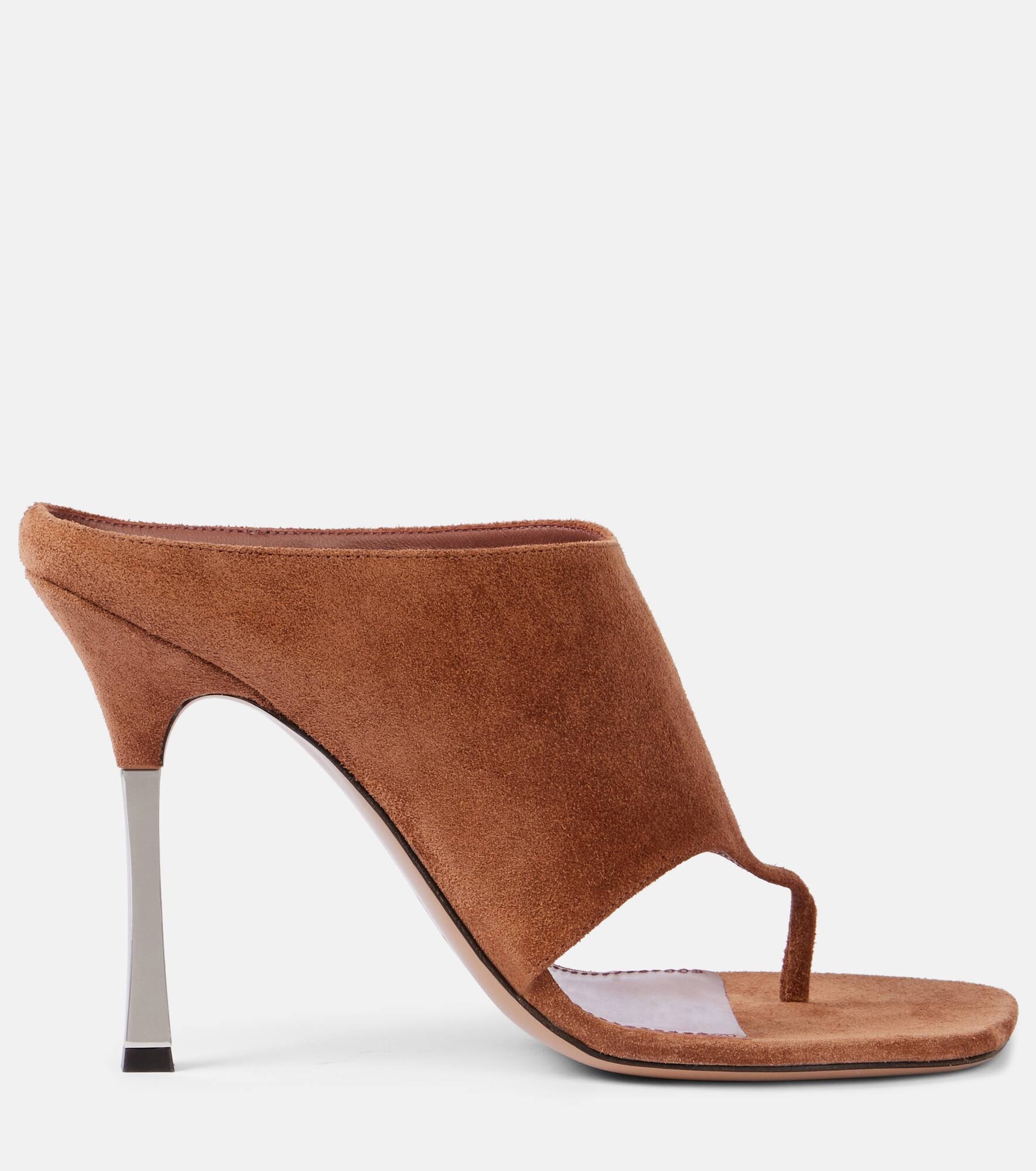 Lorena 100 suede thong sandals - 4