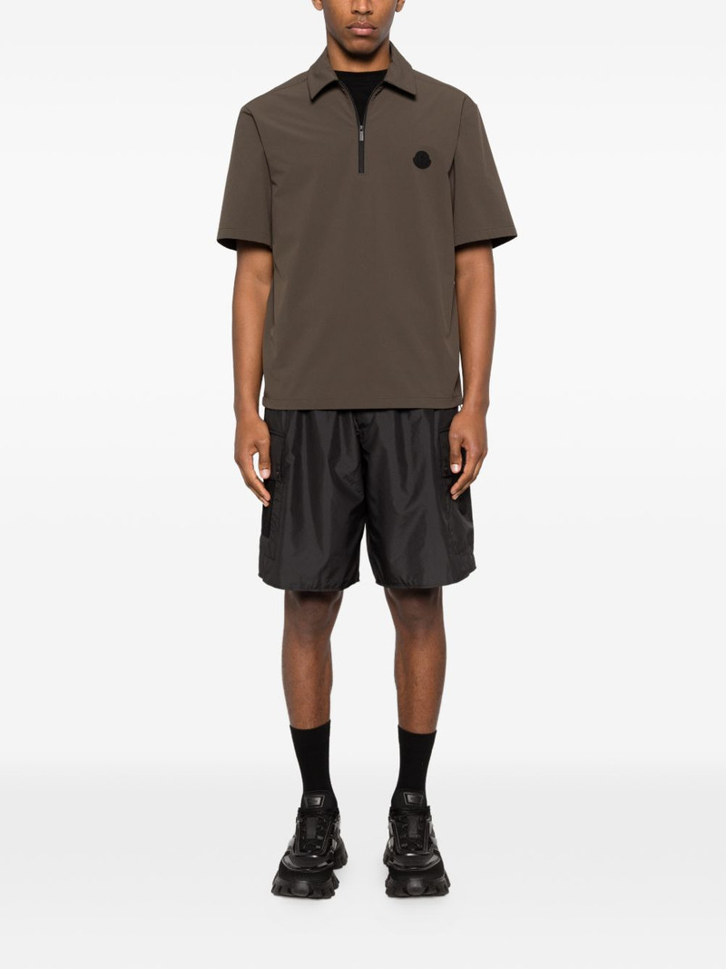 Moncler half-zip short-sleeve polo shirt outlook