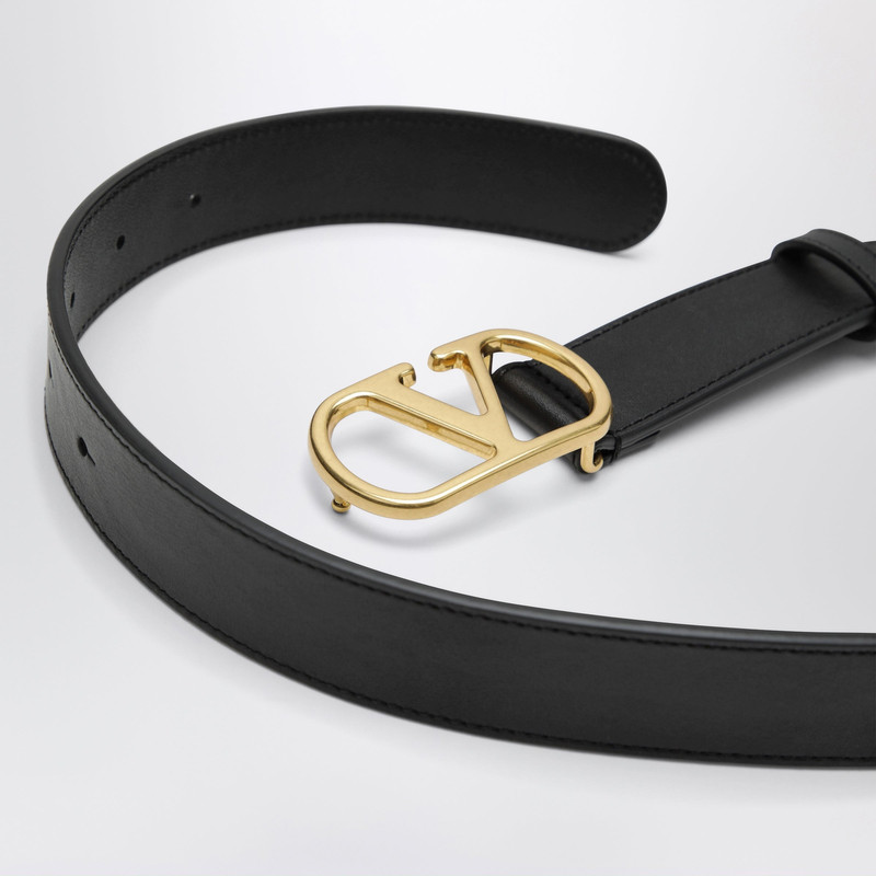 VLogo Signature belt in smooth calf leather, black 3