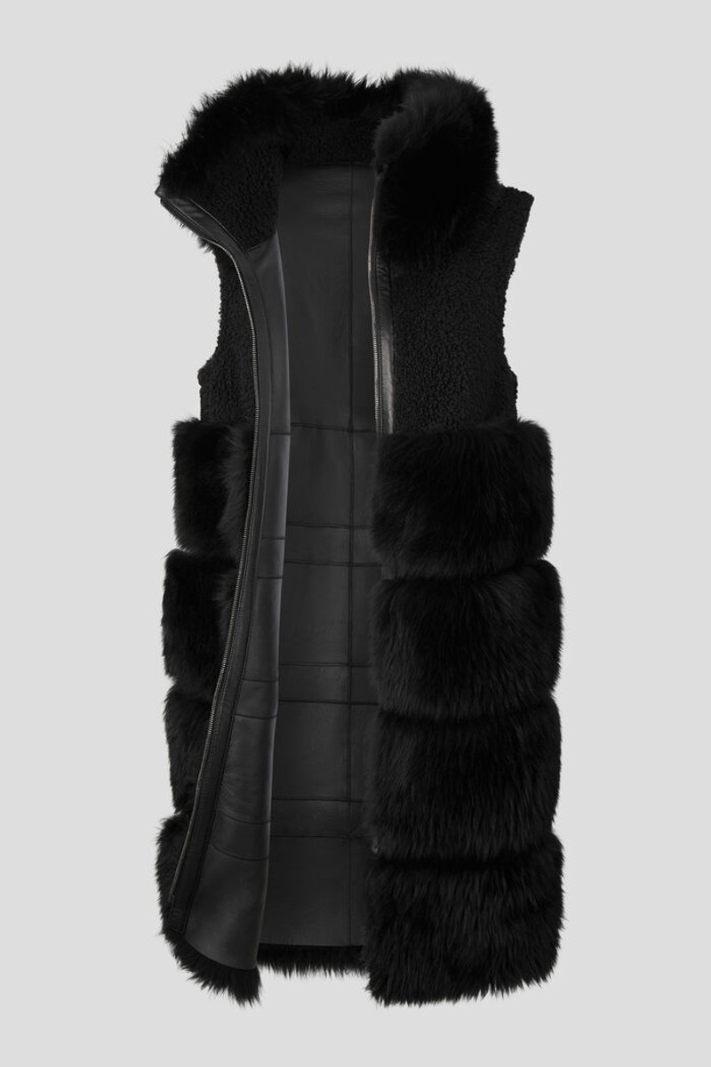 Lima Reversible lambskin waistcoat in Black 7