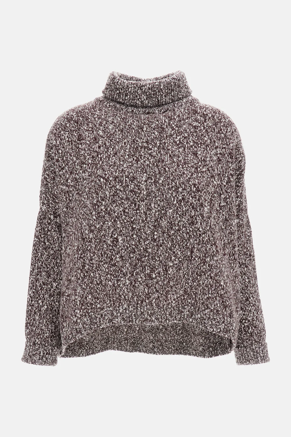 MAGLIA OVERSIZE A COLLO ALTO IN LANA E CASHMERE - 1