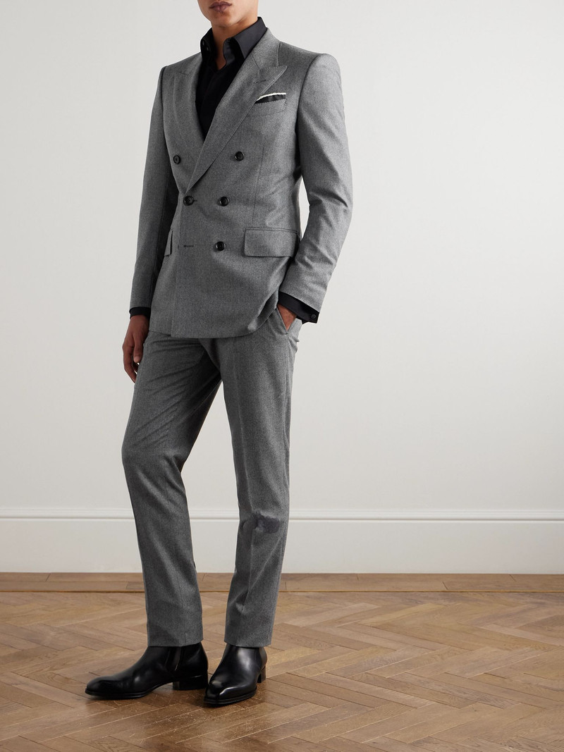 TOM FORD Dyllan Straight-Leg Wool-Flannel Suit Trousers Gray outlook