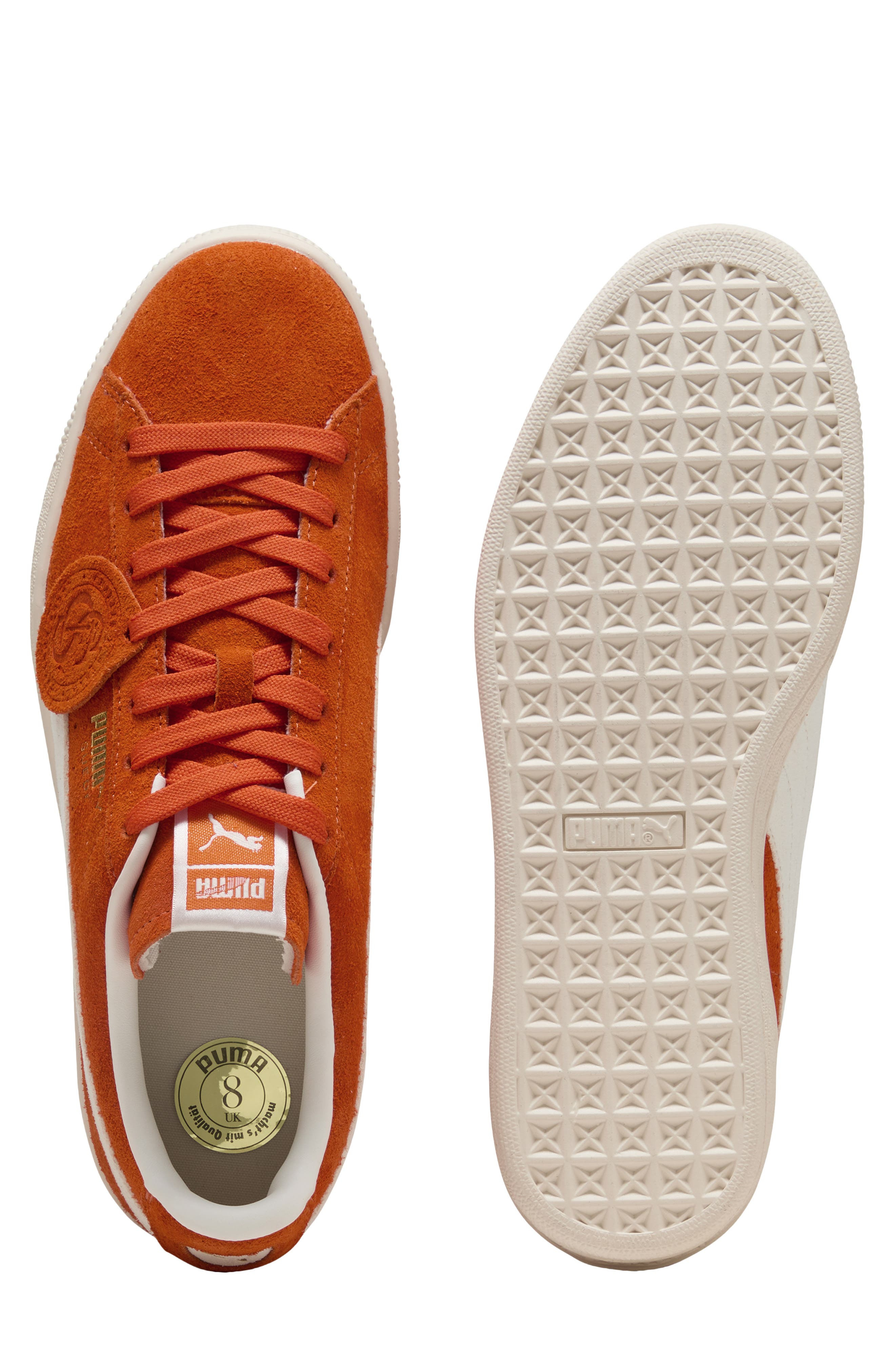 PUMA Charles F. Stead Suede Sneaker in Orange Glo/Puma White at Nordstrom - 7