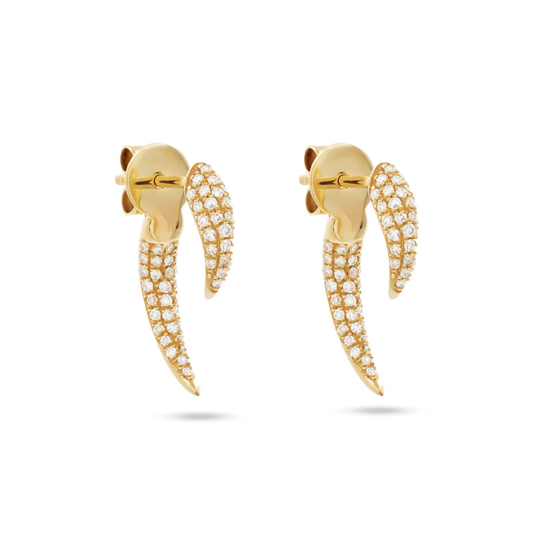 Pave Diamond Hook Earrings 1
