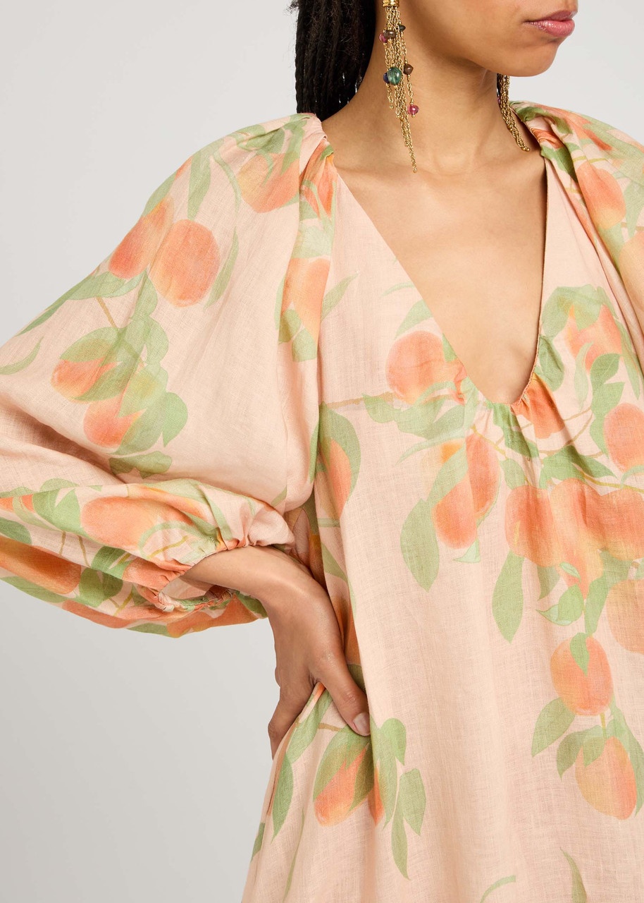 Bernadette Georgette Printed Linen Midi Dress - 5