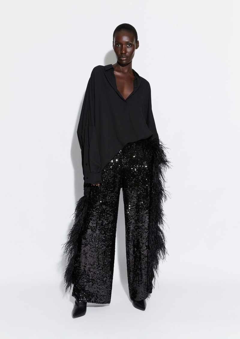 LAPOINTE Lightweight Georgette Oversized Shirt outlook