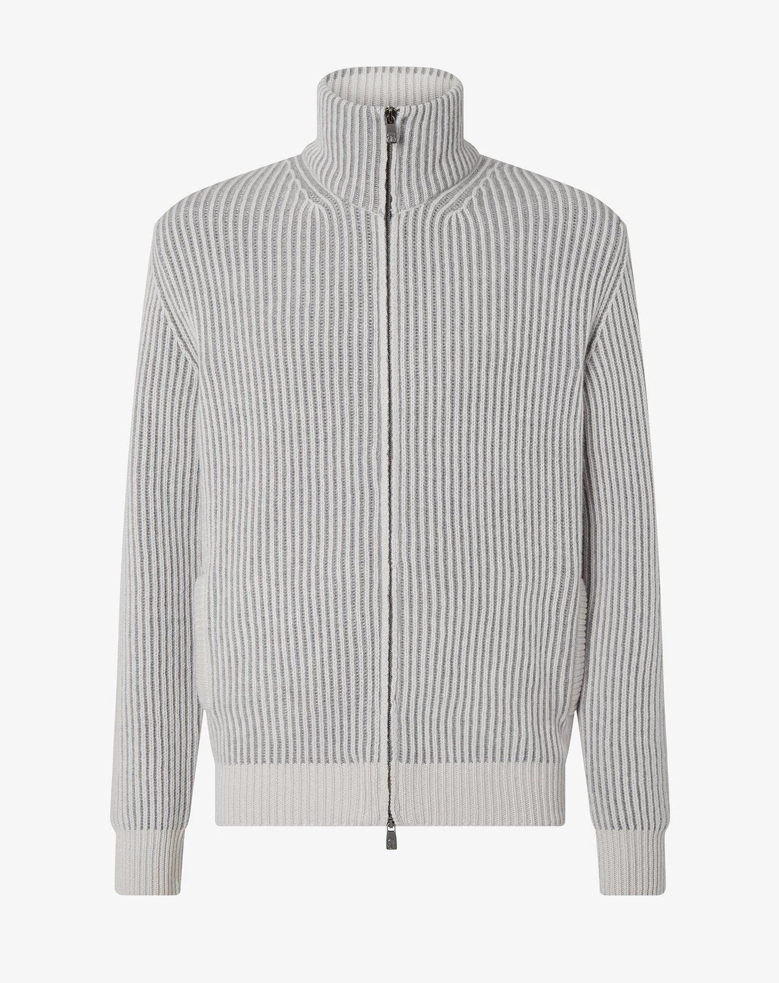 Two-tone grey full zip Sublime Cashmere and wool jumper - 1