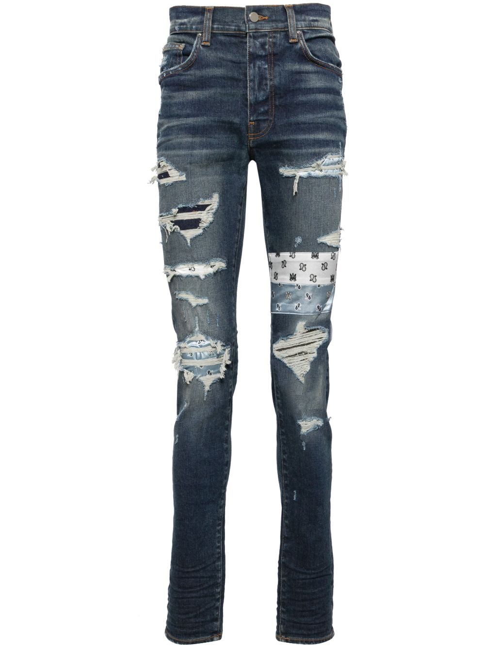 Ma Paisley patchwork skinny jeans - 1