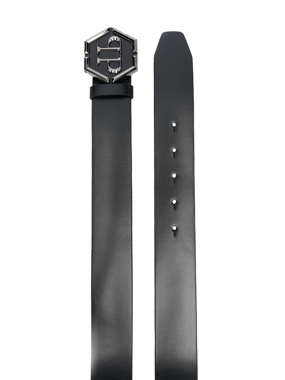 logo-lettering leather belt - 2