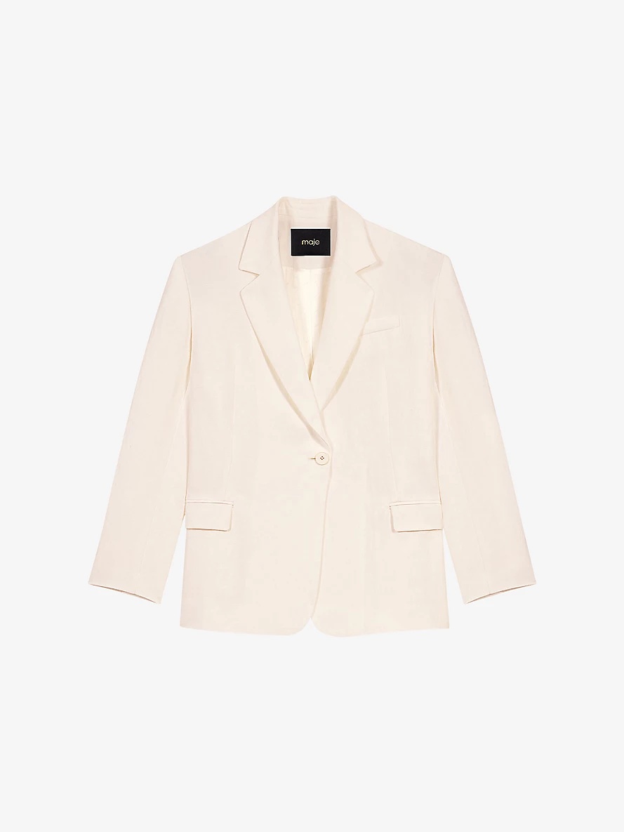 Single-Breasted Relaxed-Fit Woven Blazer - 1