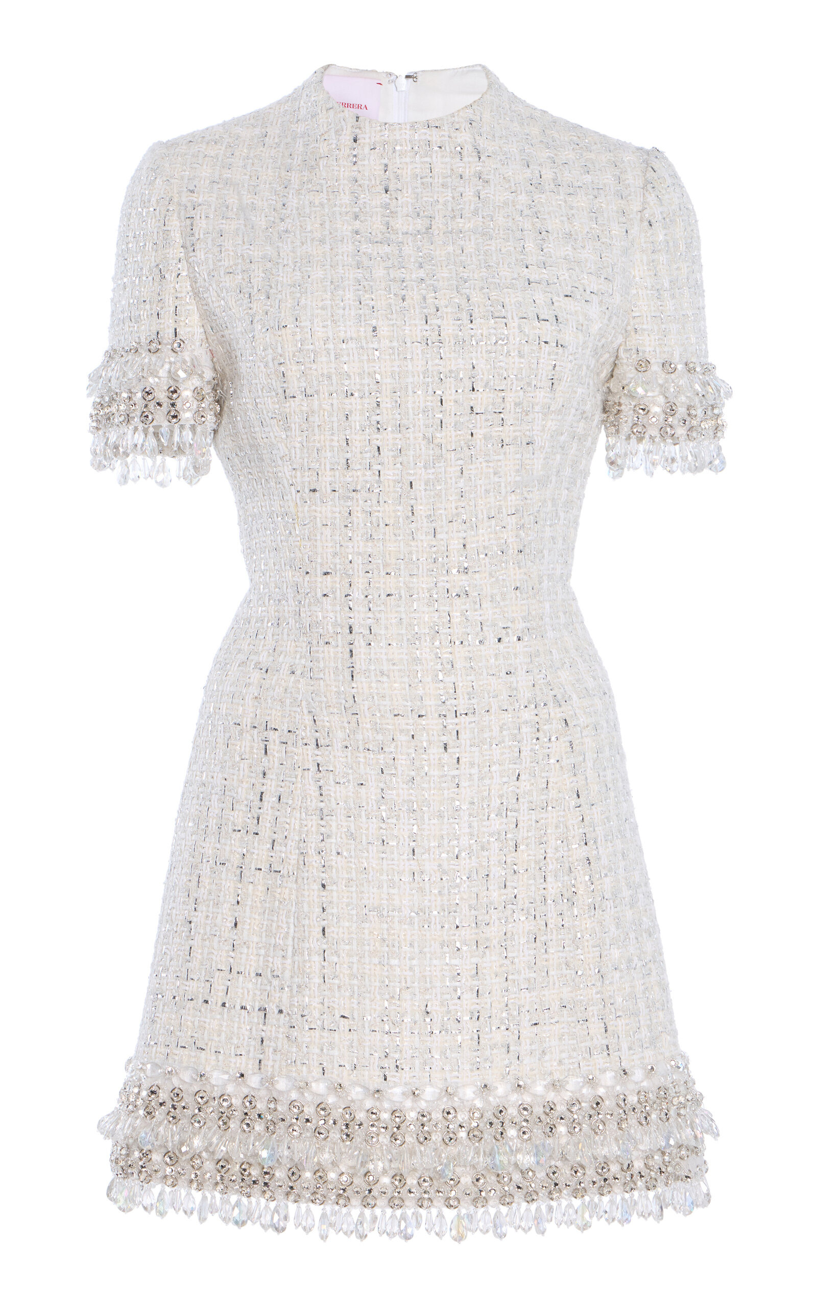 Embellished Tweed Mini Dress ivory - 1