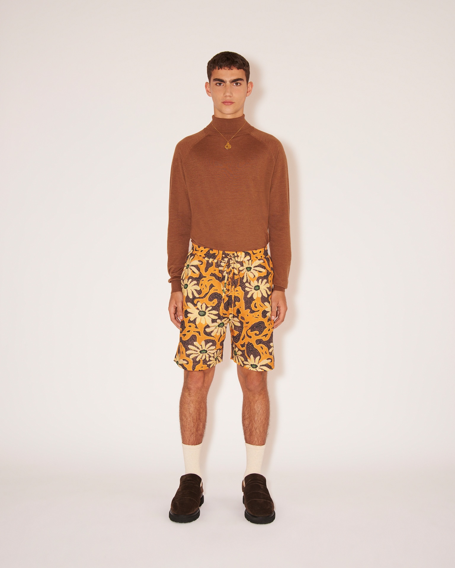 DOXXI - Cotton-linen floral shorts - Orange - 2