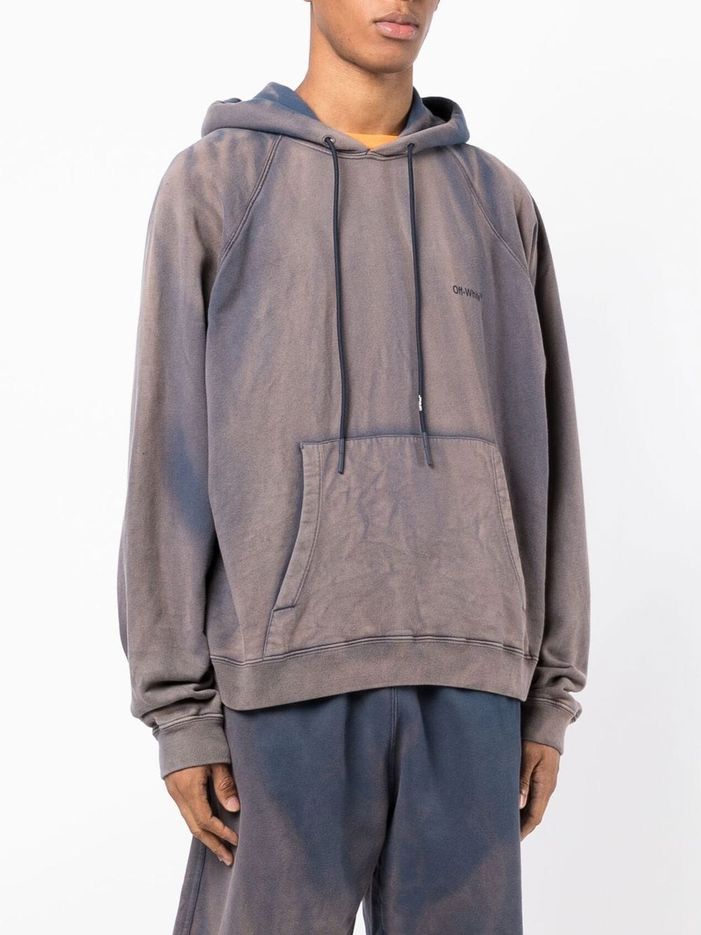 Diagonals drawstring hoodie - 3