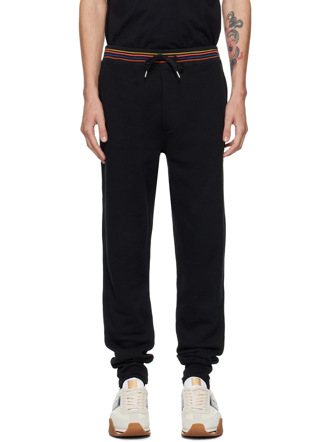 Black Artist Stripe Sweatpants - 1