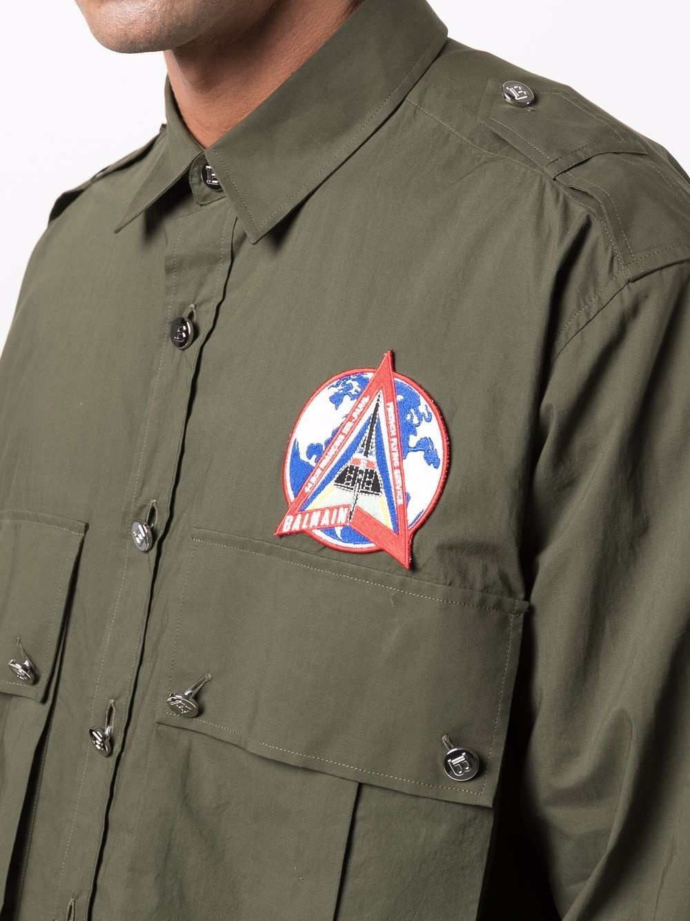 patch-detail long-sleeve shirt - 5