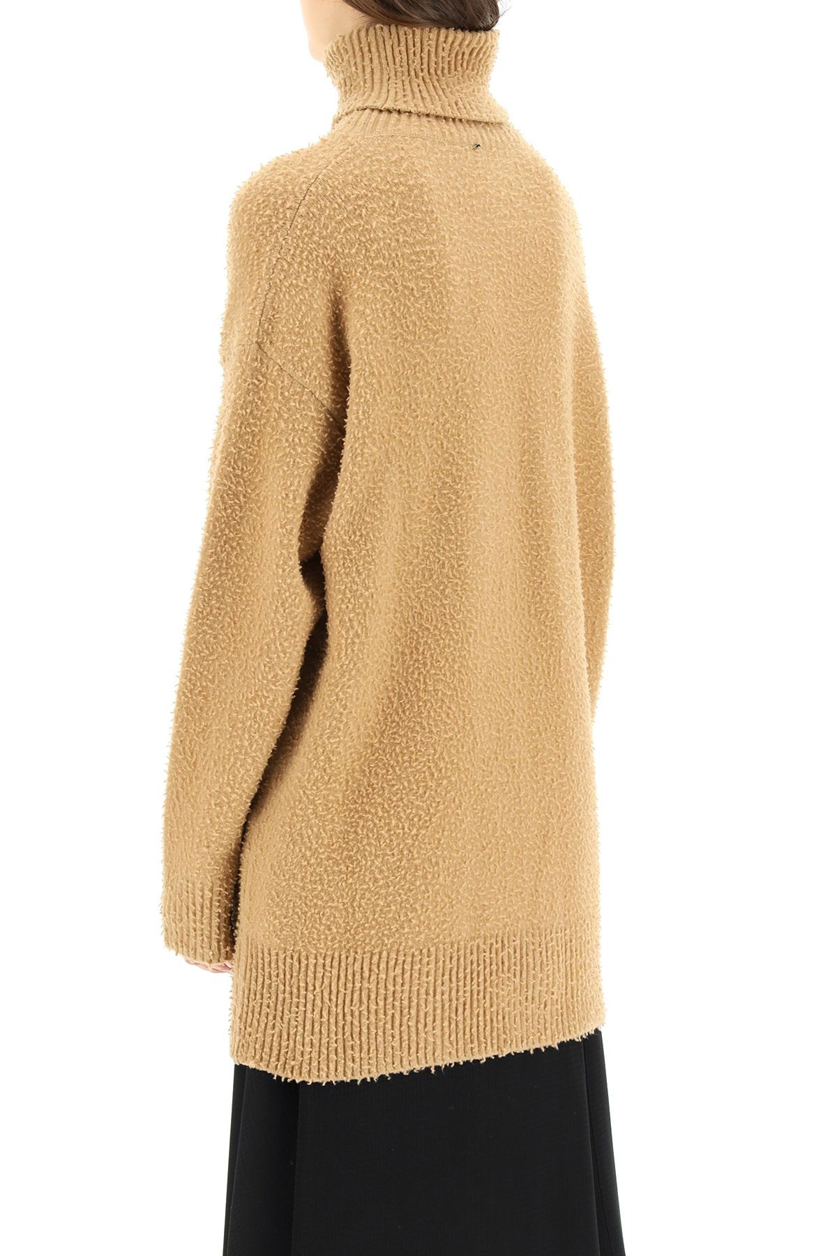 HIGH NECK SWEATER IN WOOL AND ANGORA - 4